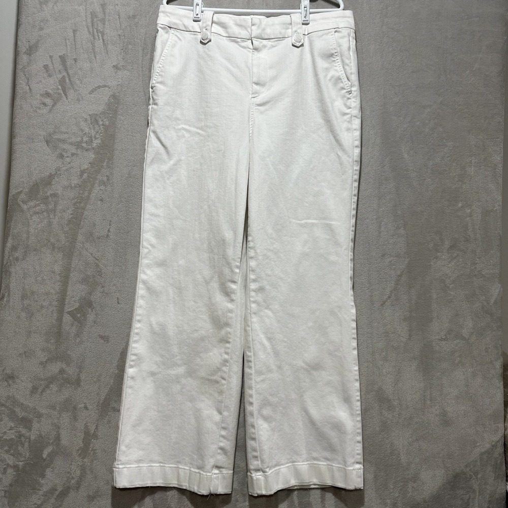 Talbots Women's Wide Leg Jean White Size 14 Flat Front